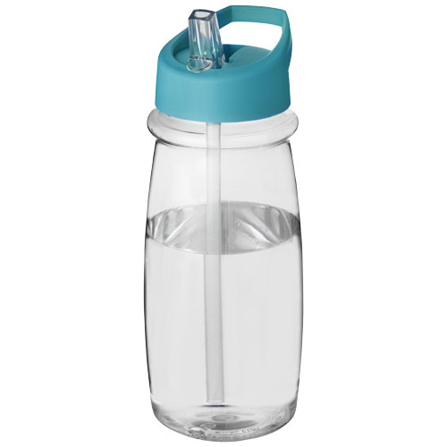 Gourde de sport publicitaire 600ml H2O Active® Translucide et Bleu aqua